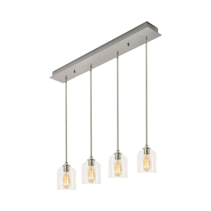 William Linear Pendant Light in Satin Nickel (4-Light).