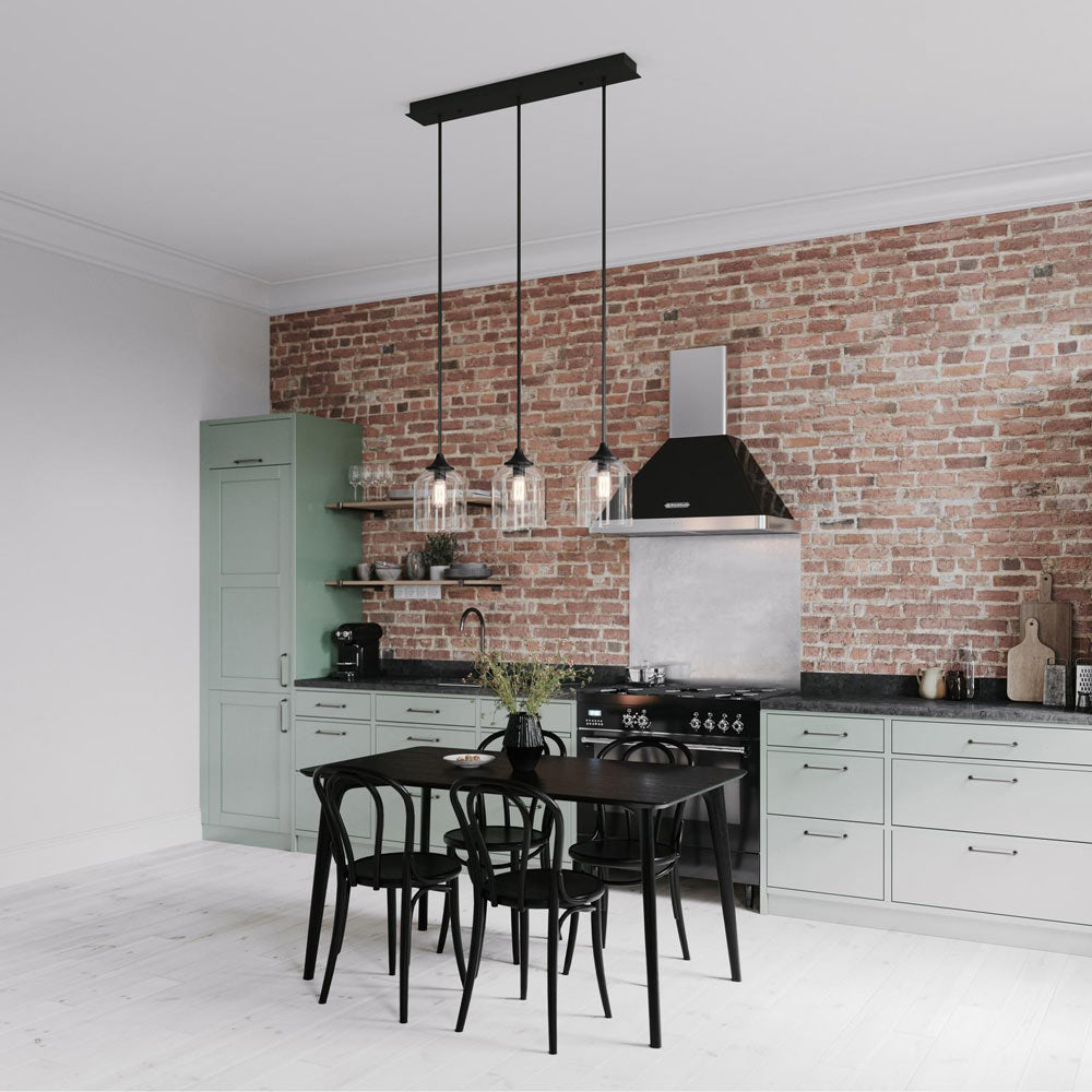 William Linear Pendant Light in dining room.