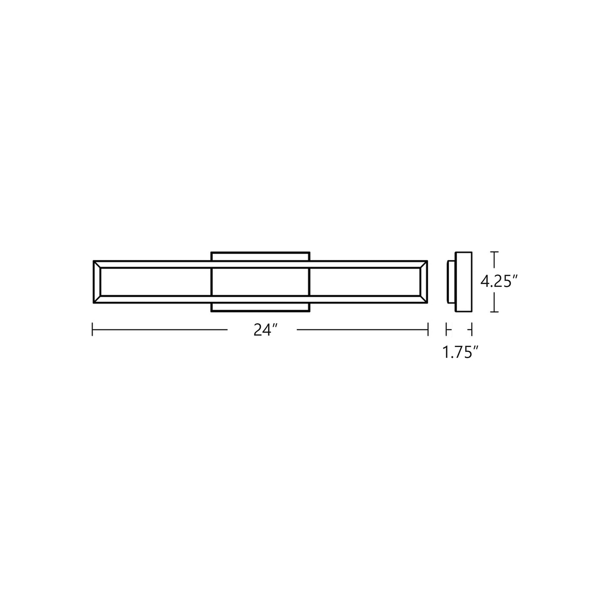 Zola LED Bath Vanity Light - line drawing.