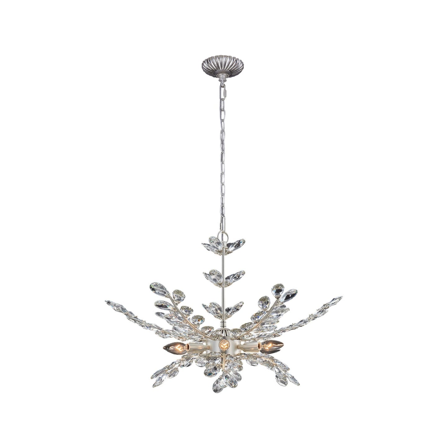 Alloro Chandelier in Pewter (26-Inch).