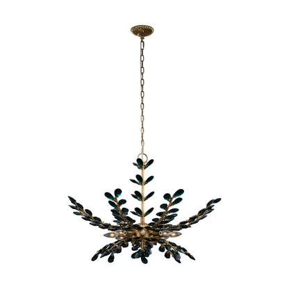 Alloro Chandelier in True Brass (32-Inch).