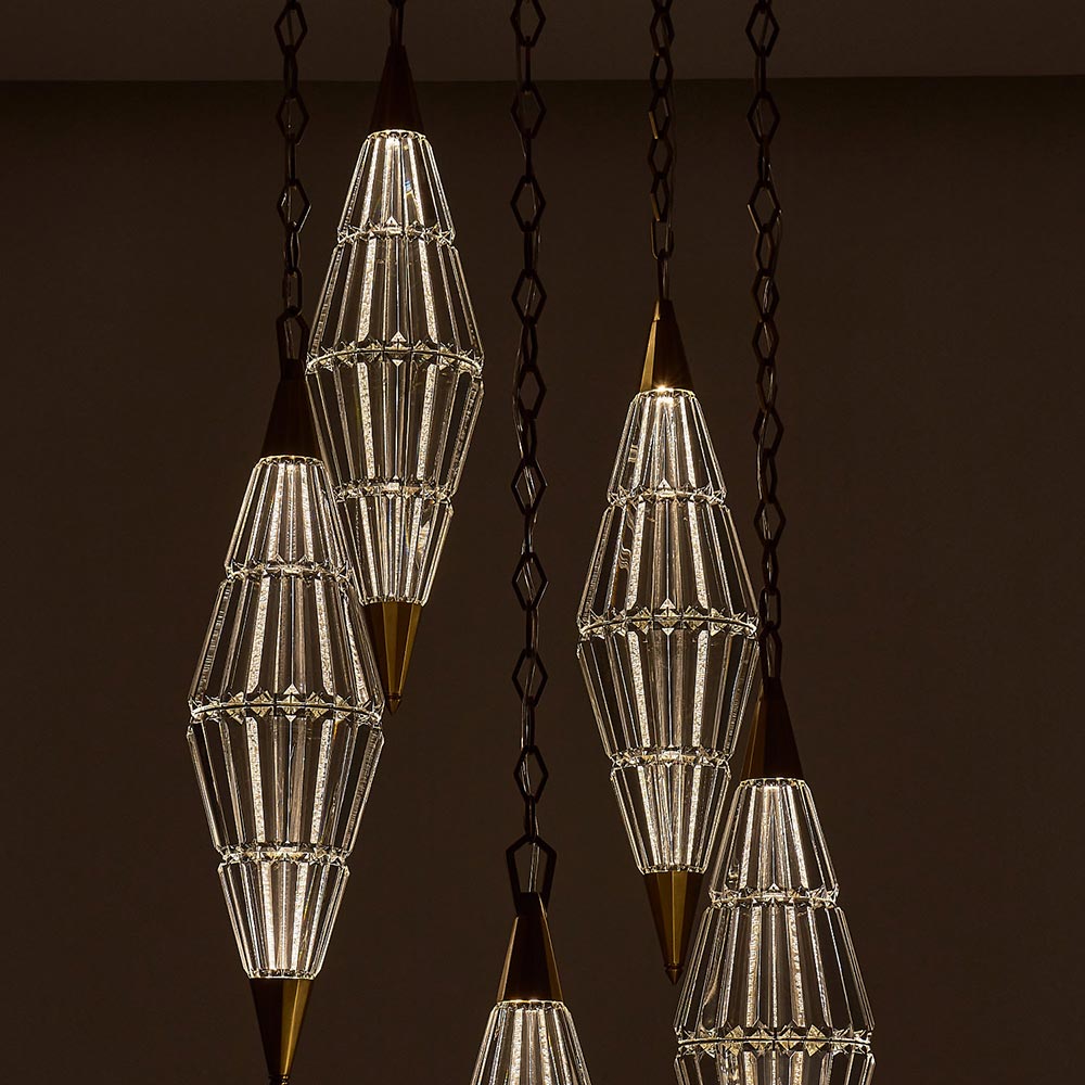 Allungato Multi Light LED Pendant Light in Detail.