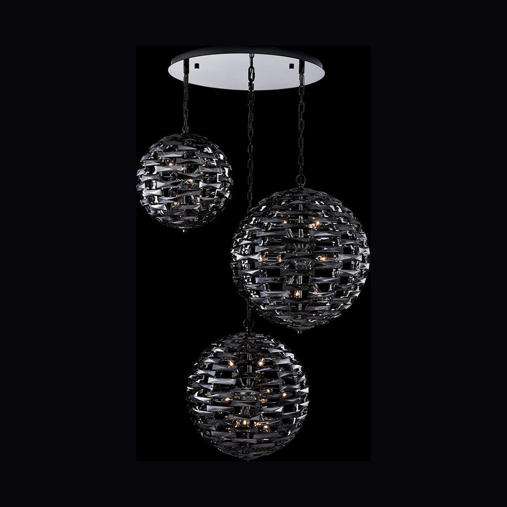Alta Orb Multi Light Pendant Light in Black Nickel (33-Light).