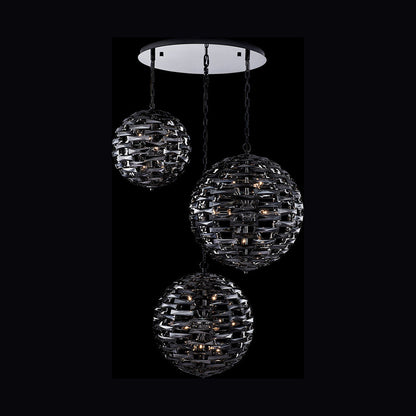 Alta Orb Multi Light Pendant Light in Black Nickel (33-Light).