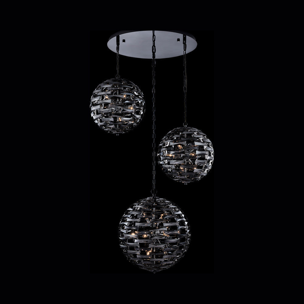 Alta Orb Multi Light Pendant Light in Black Nickel (30-Light).