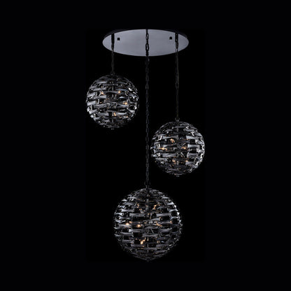 Alta Orb Multi Light Pendant Light in Black Nickel (30-Light).
