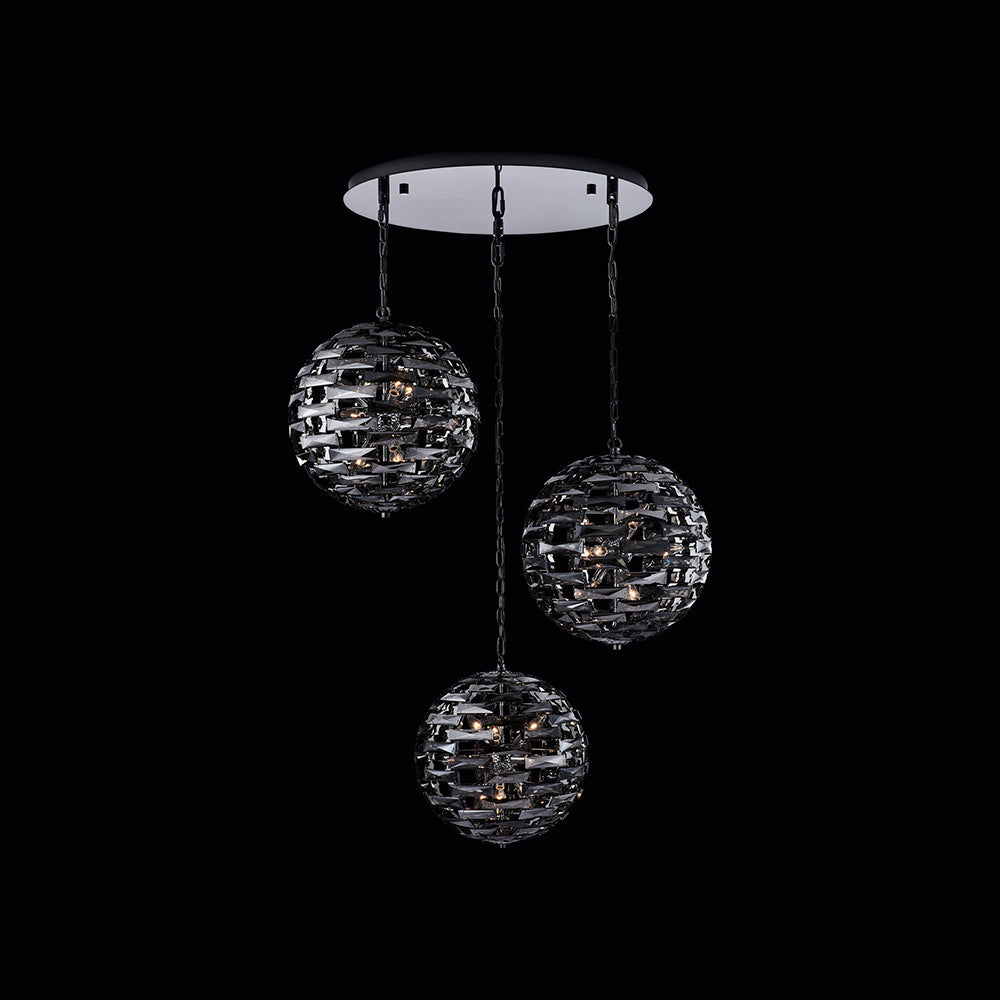 Alta Orb Multi Light Pendant Light in Black Nickel (27-Light).