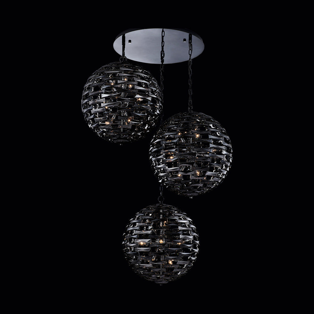 Alta Orb Multi Light Pendant Light in Black Nickel (36-Light).