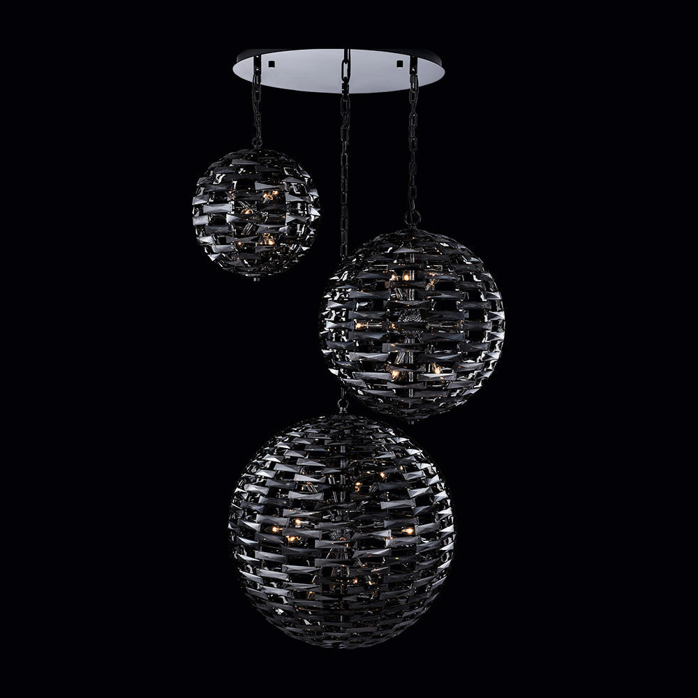 Alta Orb Multi Light Pendant Light in Black Nickel (37-Light).