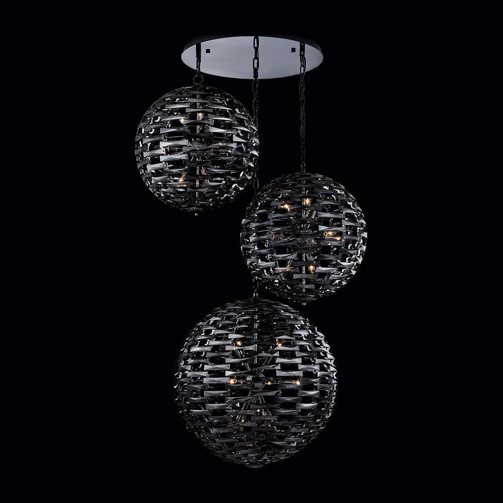 Alta Orb Multi Light Pendant Light in Black Nickel (40-Light).