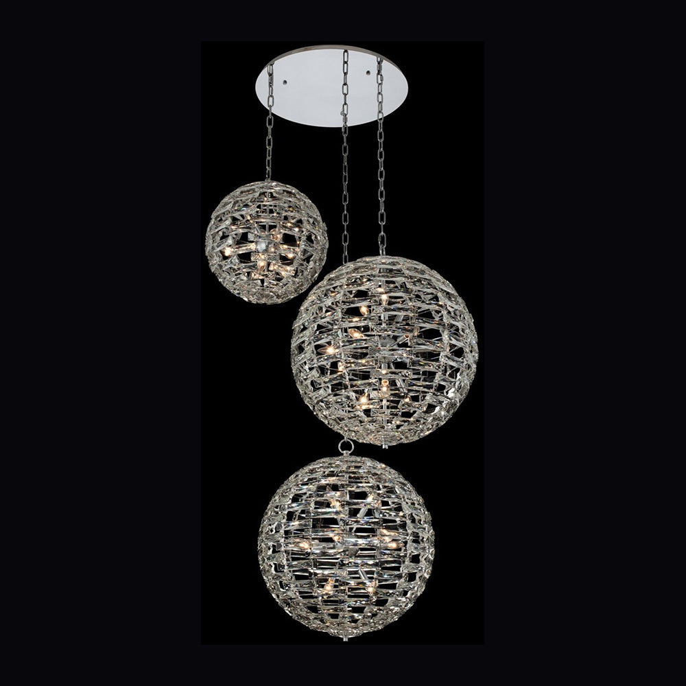 Alta Orb Multi Light Pendant Light in Polished Chrome (48-Light).