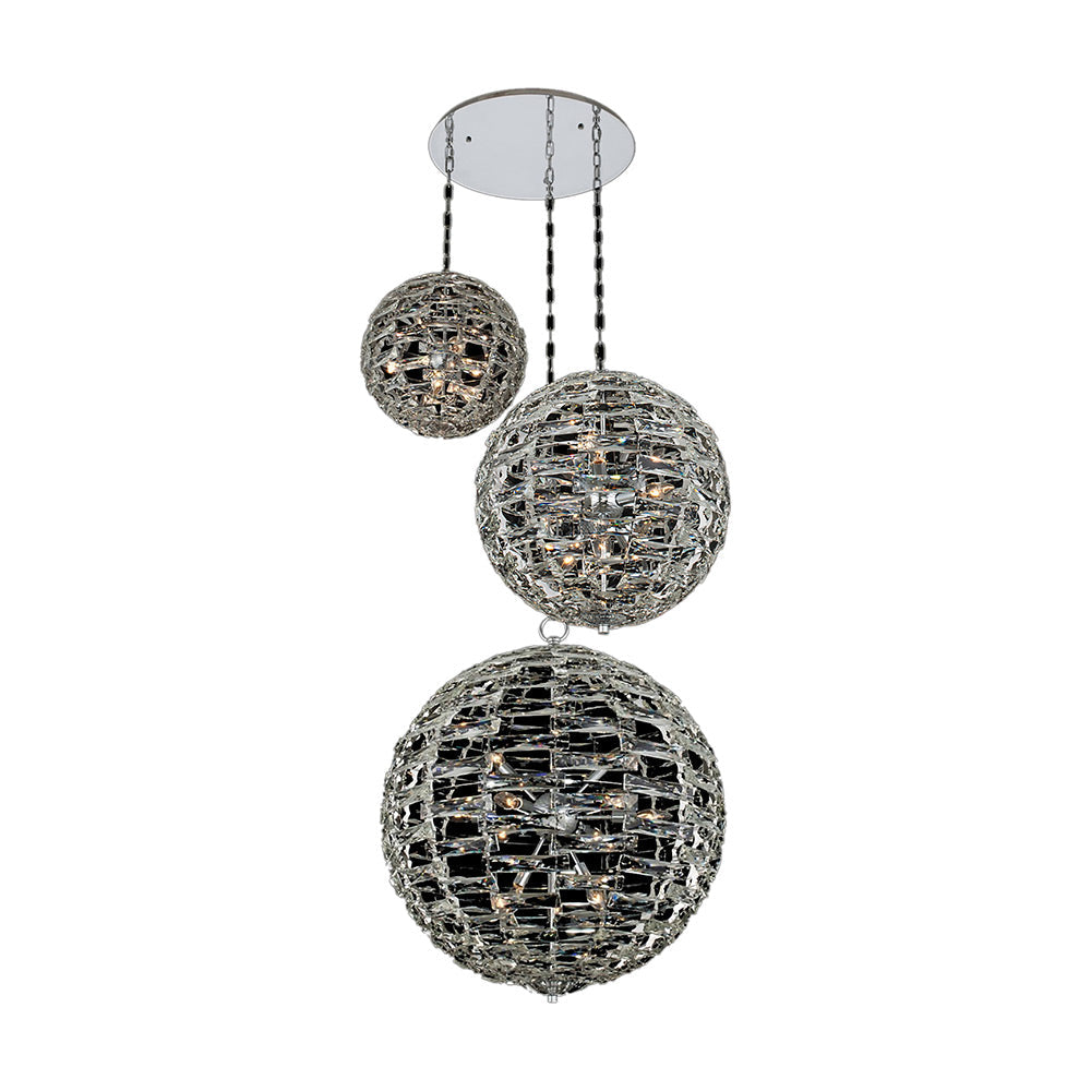 Alta Orb Multi Light Pendant Light in Polished Chrome (37-Light).