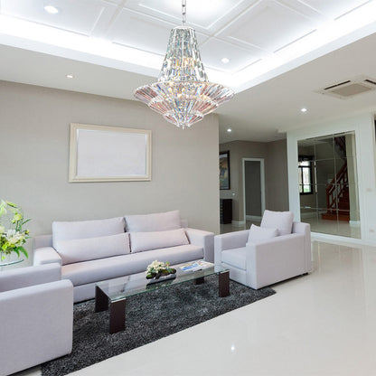 Auletta Chandelier in living room.