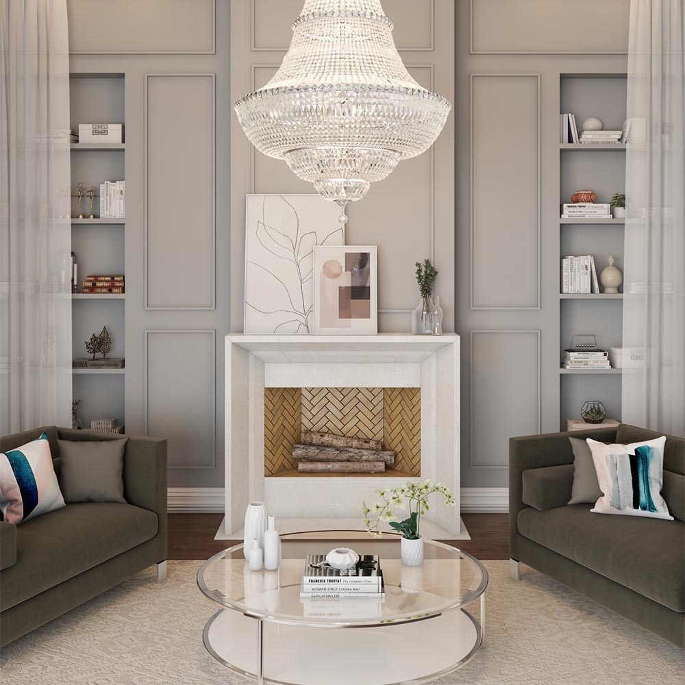 Betti Chandelier in living room.