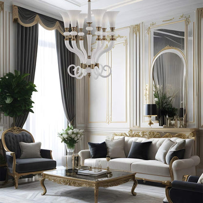 Bianca Chandelier in living room.