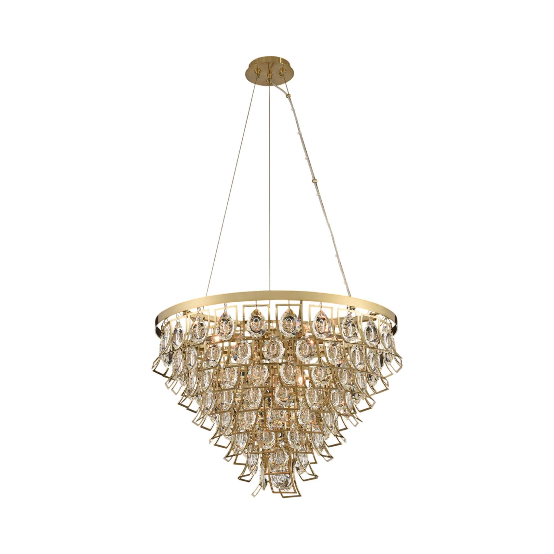 Carmella Chandelier in Brushed Brass (9-Light).