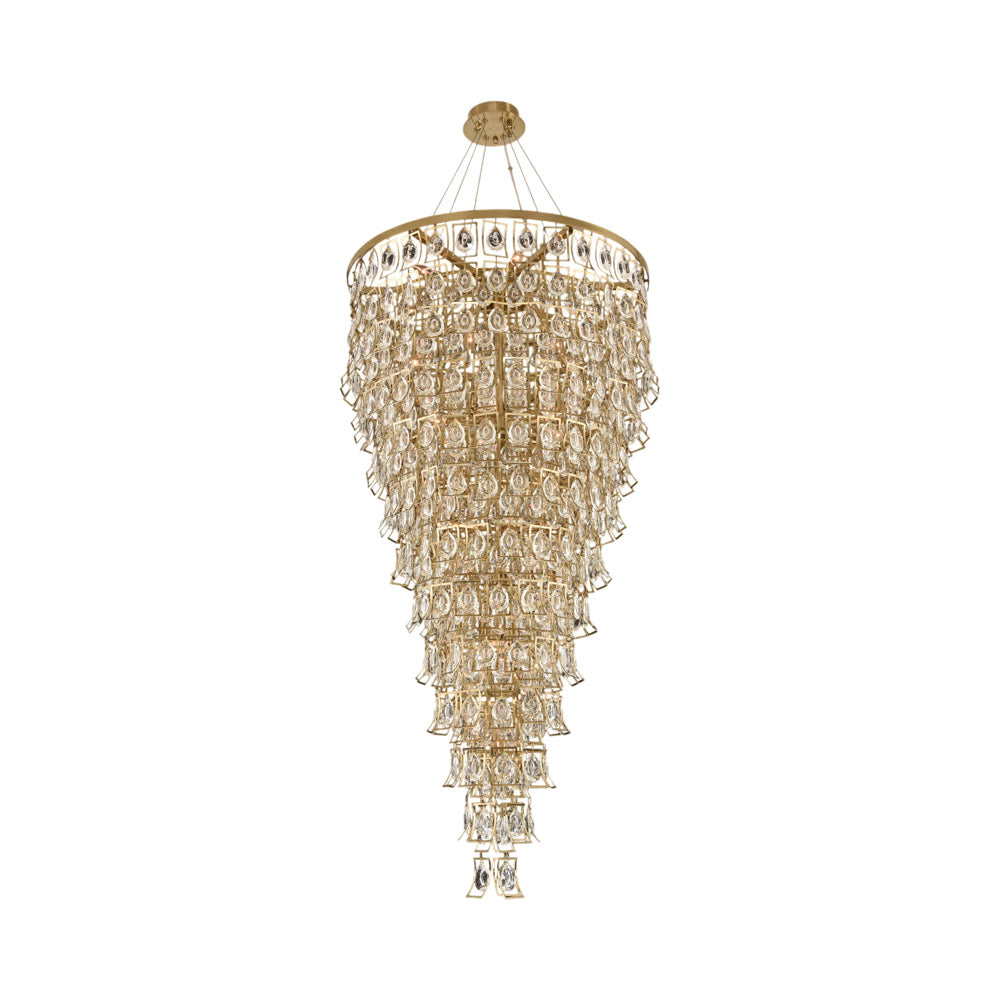 Carmella Foyer Chandelier  in Brushed Brass.