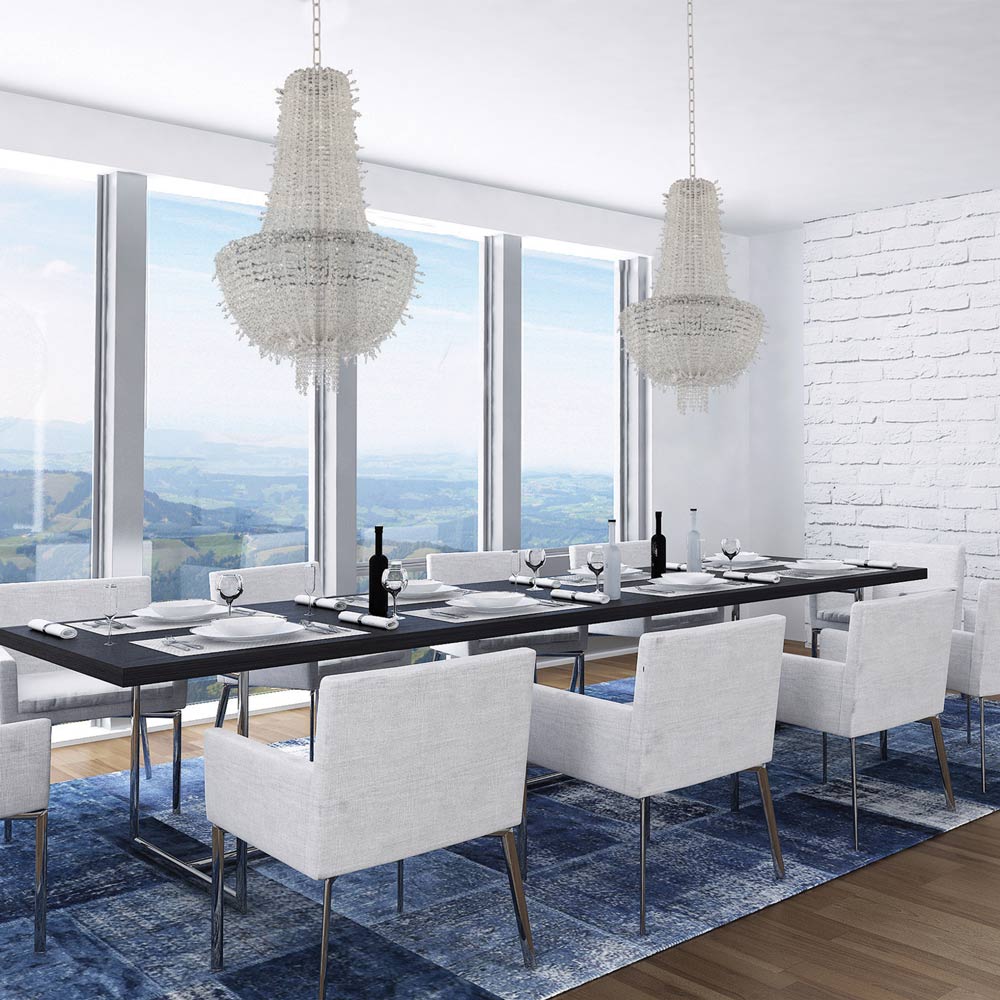 Cielo Chandelier in dining room.