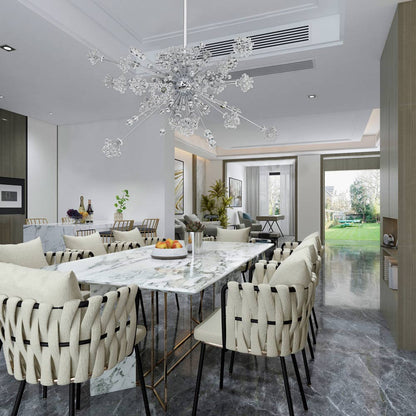 Constellation Chandelier in kitchen.