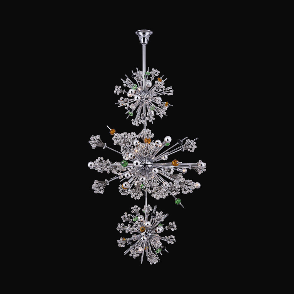 Constellation Colorata Tiered Chandelier in Chrome.