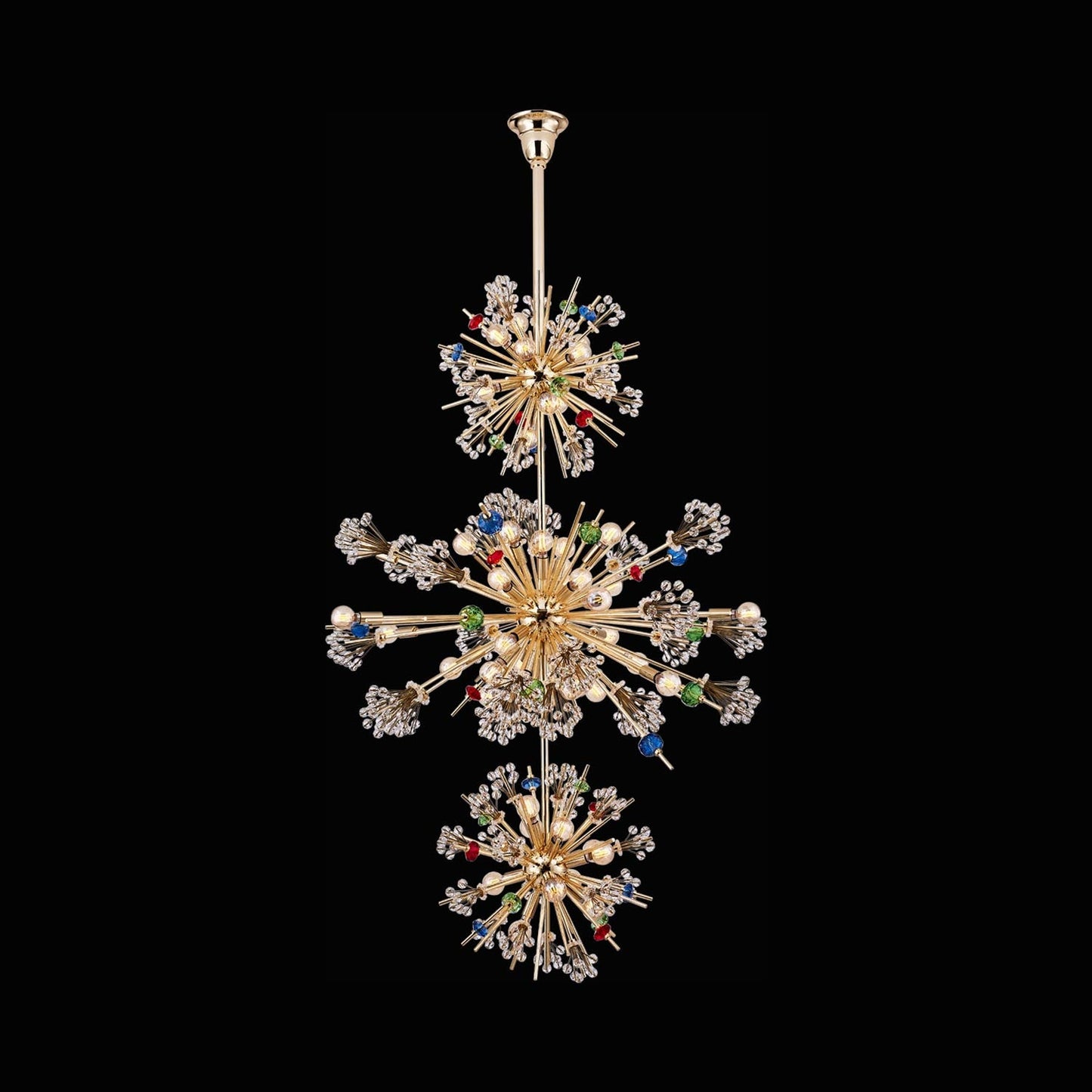 Constellation Colorata Tiered Chandelier in Gold.
