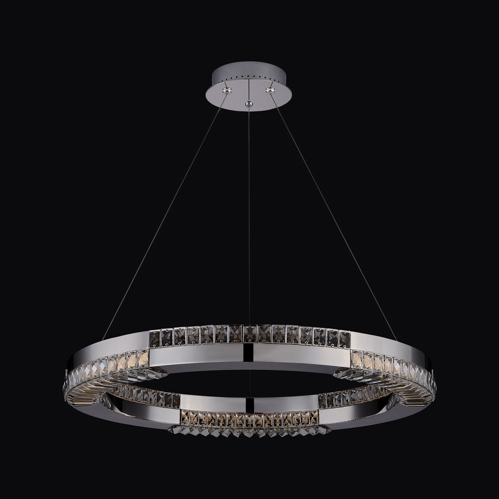 Dama LED Chandelier in Chrome (28-Inch).