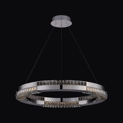 Dama LED Chandelier in Chrome (28-Inch).