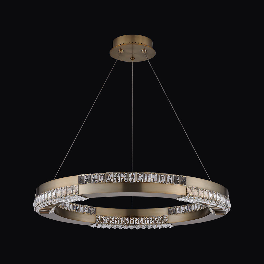 Dama LED Chandelier in Winter Brass (28-Inch).