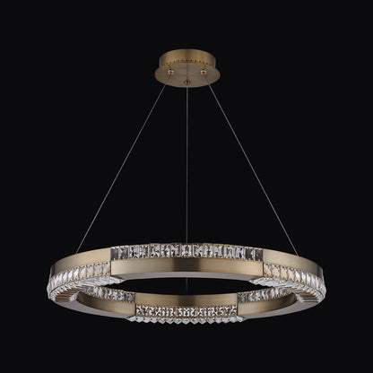 Dama LED Chandelier in Winter Brass (28-Inch).