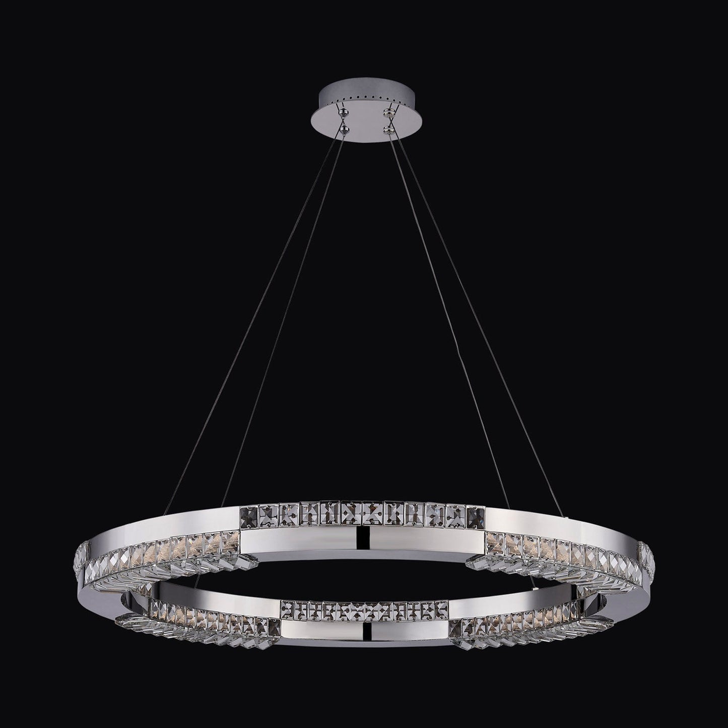 Dama LED Chandelier in Chrome (34-Inch).