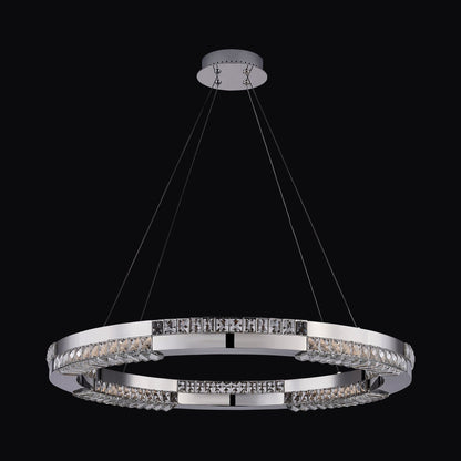Dama LED Chandelier in Chrome (34-Inch).