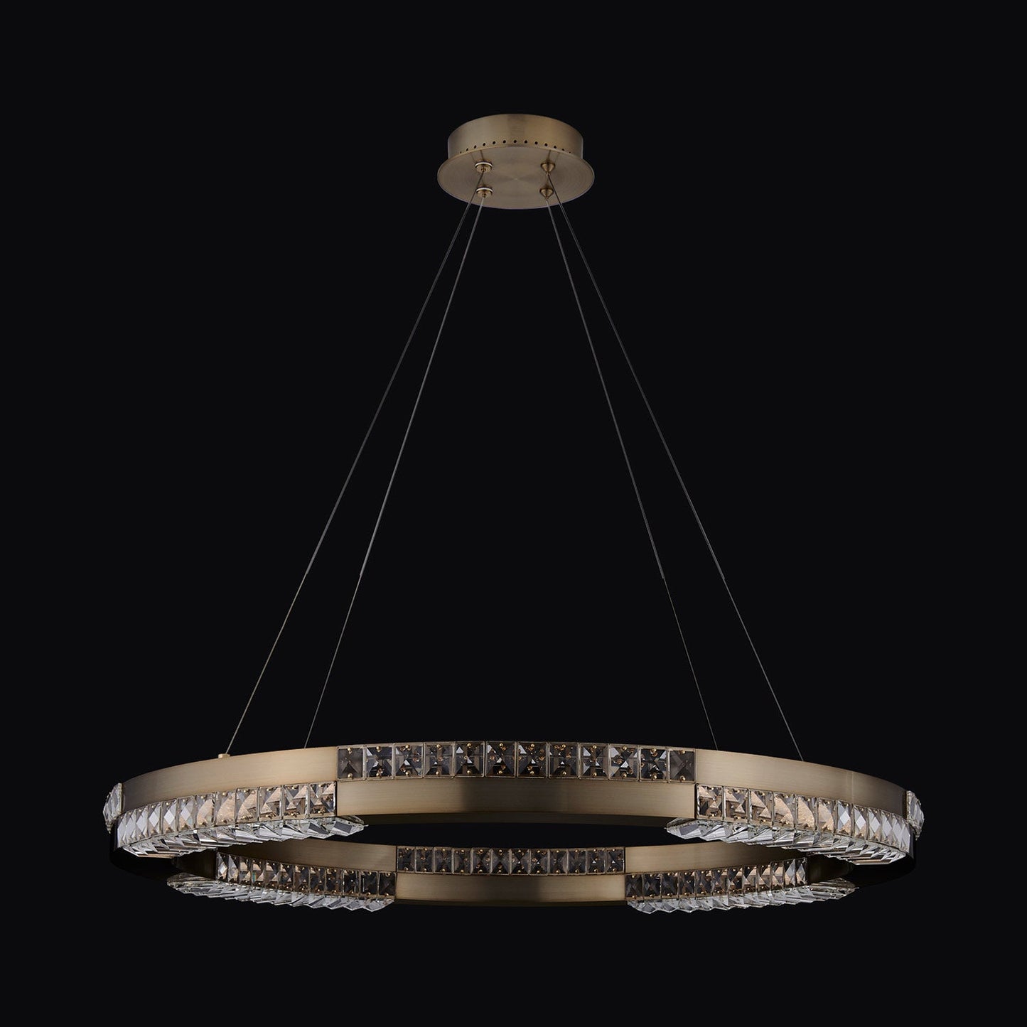Dama LED Chandelier in Winter Brass (34-Inch).
