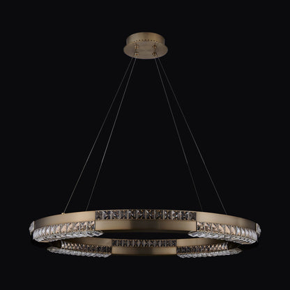 Dama LED Chandelier in Winter Brass (34-Inch).