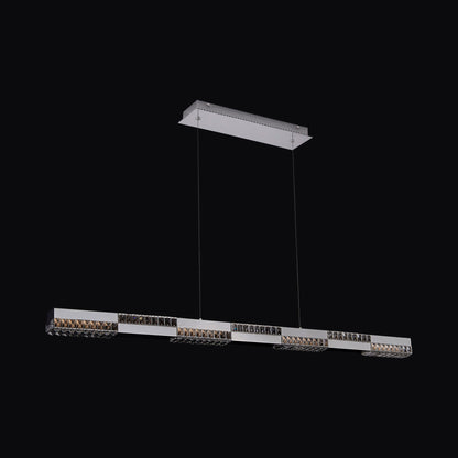 Dama Linear LED Pendant Light in Chrome.