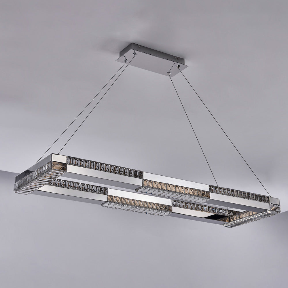 Dama Rectangle Linear LED Pendant Light in Detail.