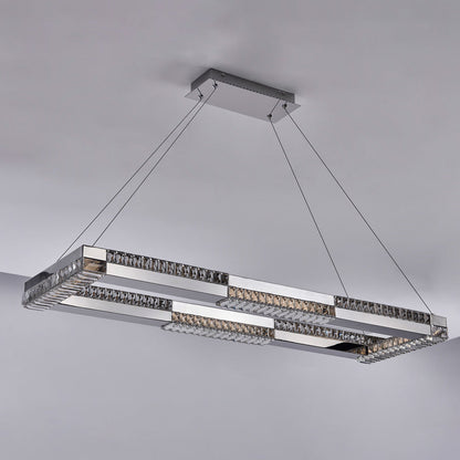 Dama Rectangle Linear LED Pendant Light in Detail.
