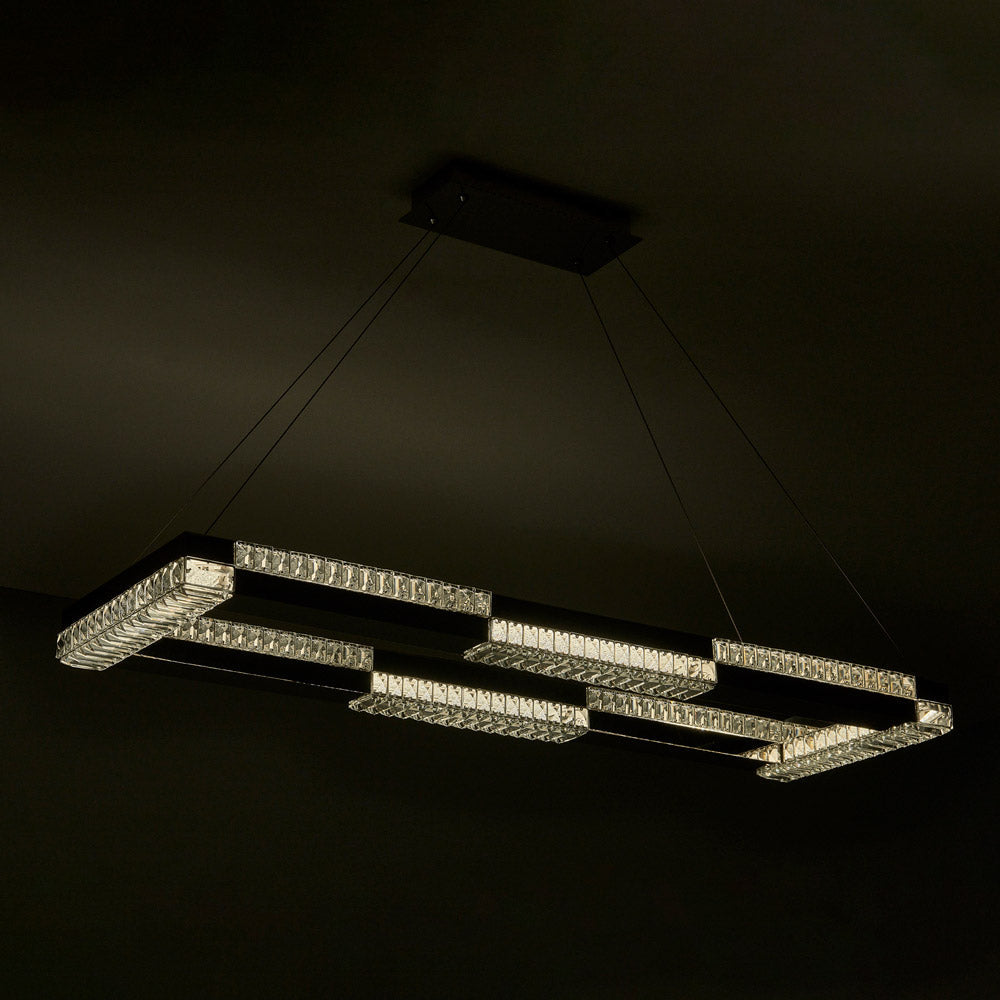 Dama Rectangle Linear LED Pendant Light in Detail.