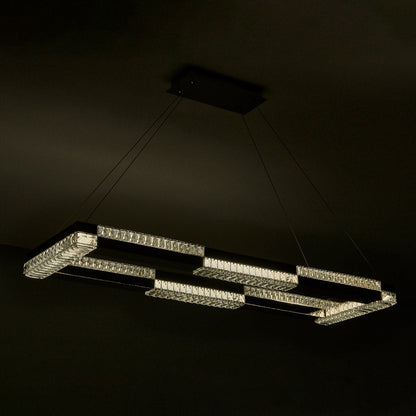 Dama Rectangle Linear LED Pendant Light in Detail.