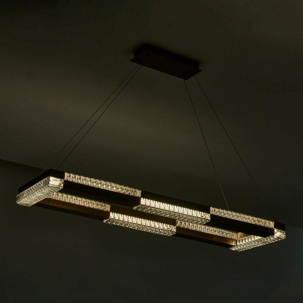Dama Rectangle Linear LED Pendant Light in Detail.