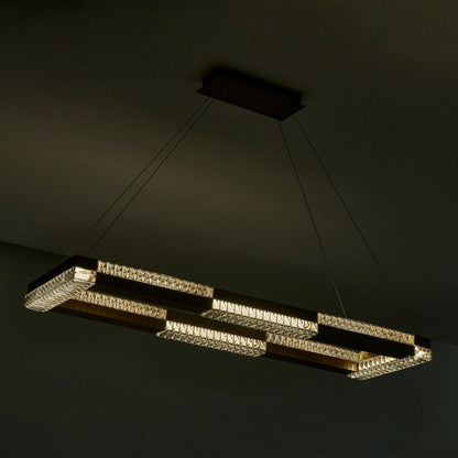 Dama Rectangle Linear LED Pendant Light in Detail.
