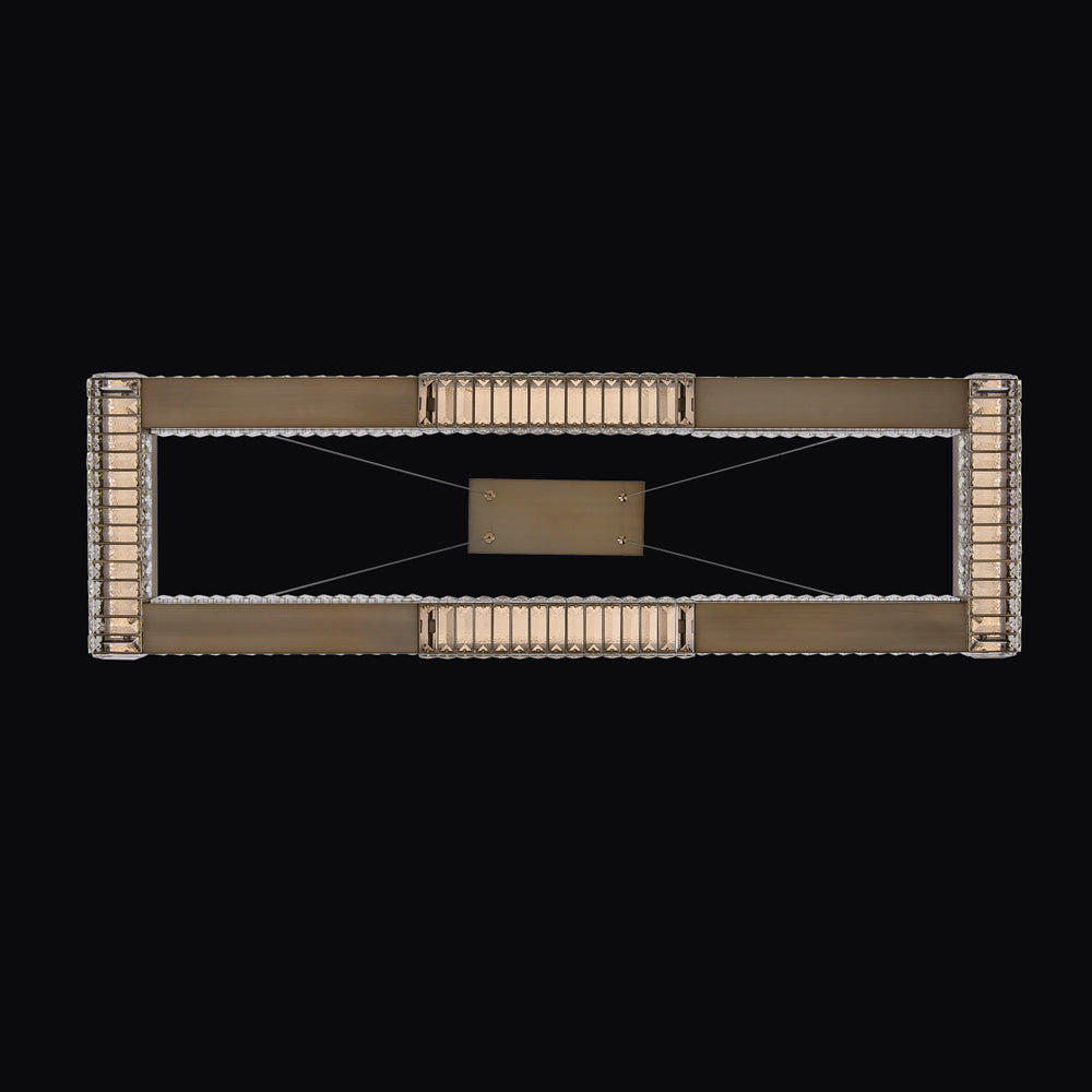 Dama Rectangle Linear LED Pendant Light in Detail.