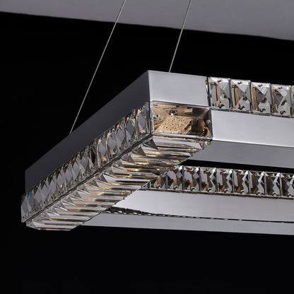 Dama Rectangle Linear LED Pendant Light in Detail.