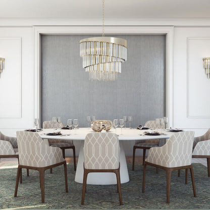 Espirali Chandelier in dining room.