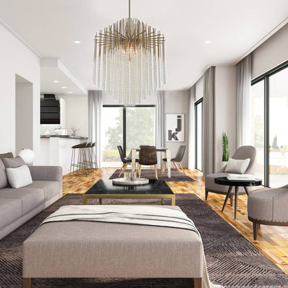Estrella Chandelier in living room.