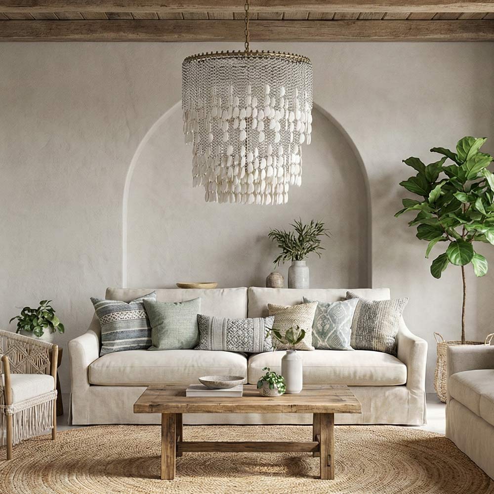 Farfalle Chandelier in living room.