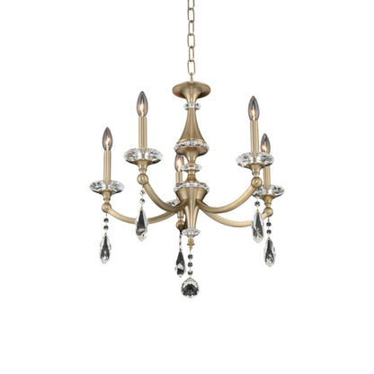 Floridia Chandelier in Matte Brushed Champagne Gold (5-Light).