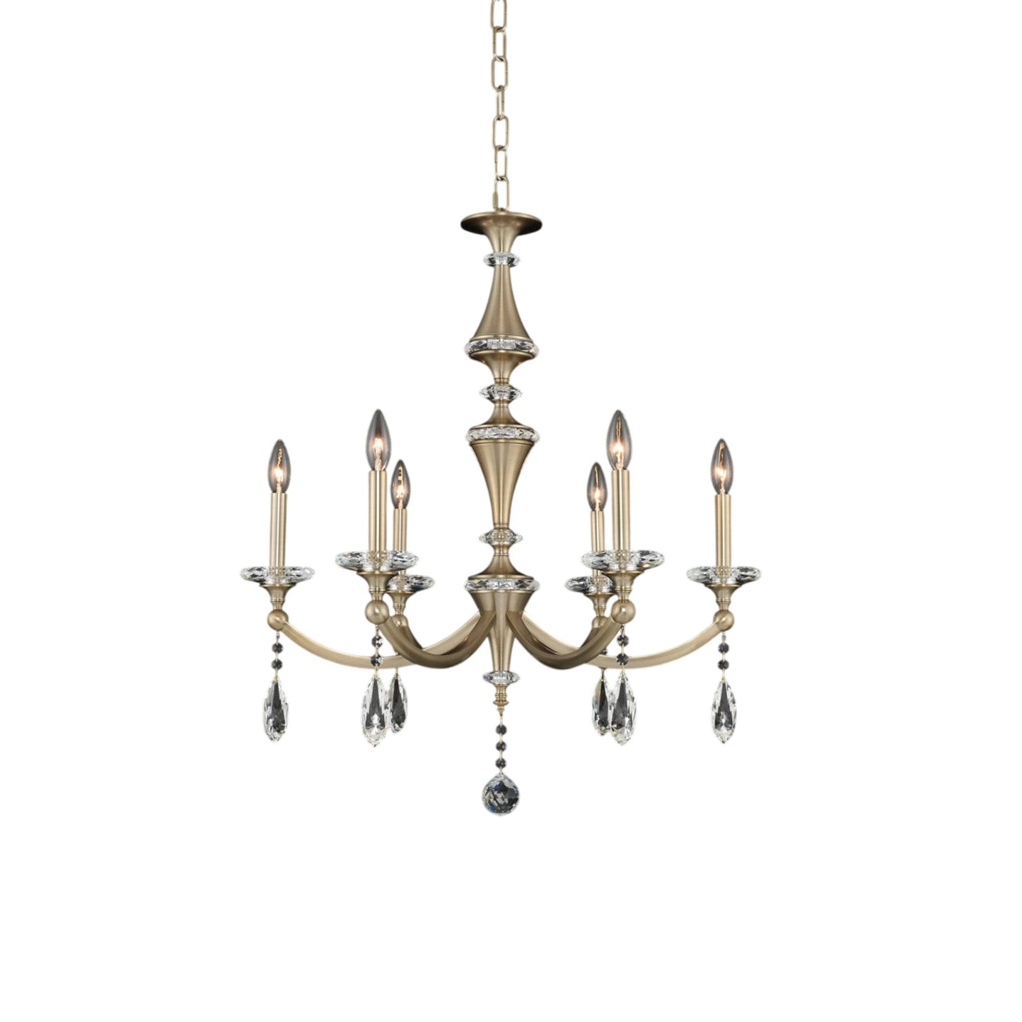 Floridia Chandelier in Matte Brushed Champagne Gold (6-Light).