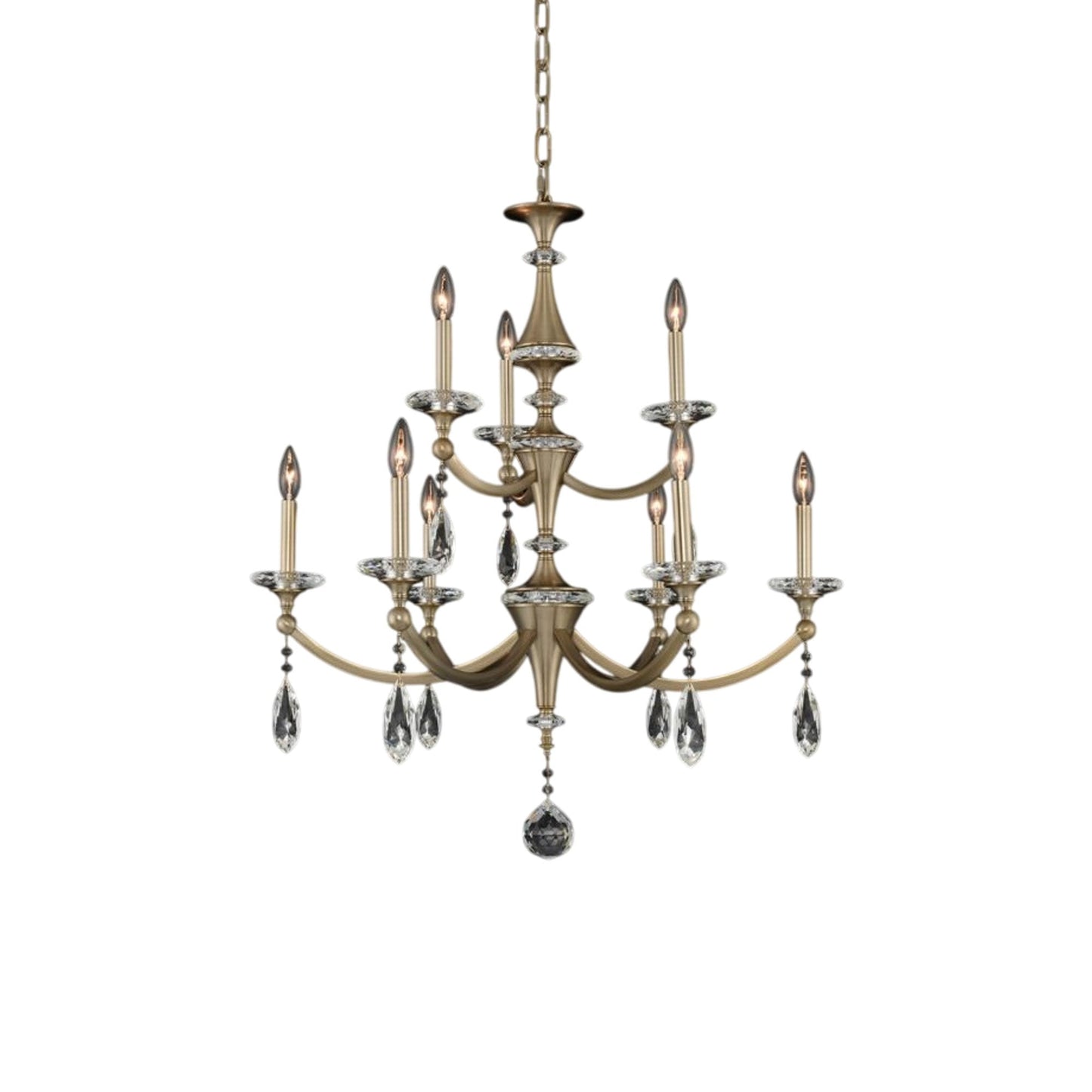 Floridia Chandelier in Matte Brushed Champagne Gold (9-Light).