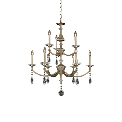 Floridia Chandelier in Matte Brushed Champagne Gold (9-Light).