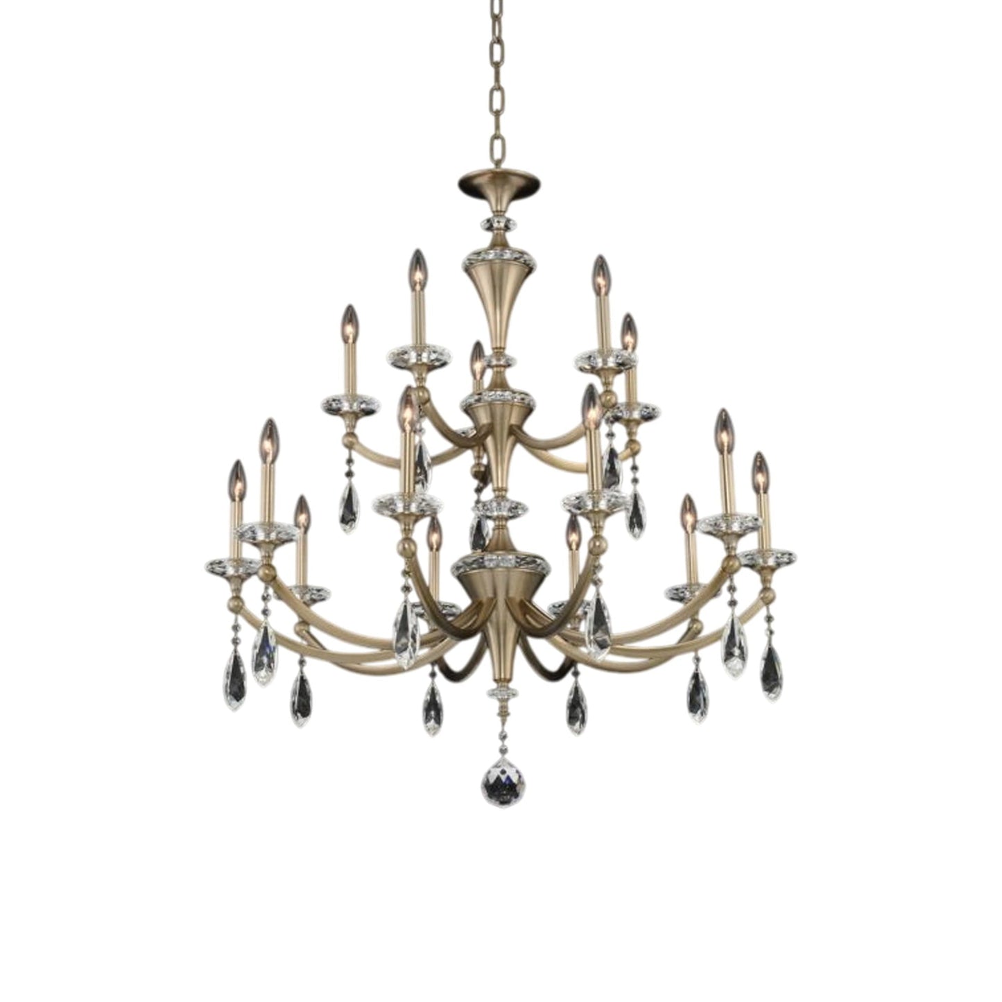 Floridia Chandelier in Matte Brushed Champagne Gold (15-Light).